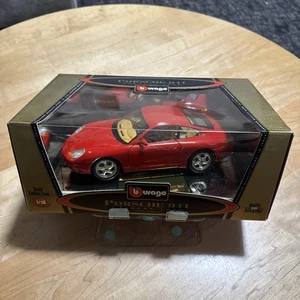 Burago Red Carrera 1997 PORSCHE 911 COD.3385 RARE 1/18 Scale Diecast!! - Picture 1 of 9