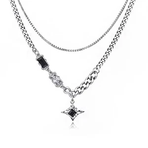 Unique Double Layer Constellations Necklace For Him Everyday Hip Hop Fashion - Picture 1 of 8