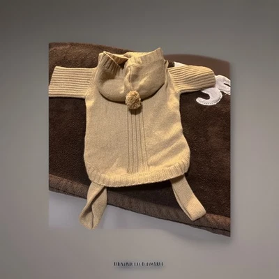 Piscotta Ny Cashmere Dog Designer Hoodie M  L Beige sweater - Image 1 of 2