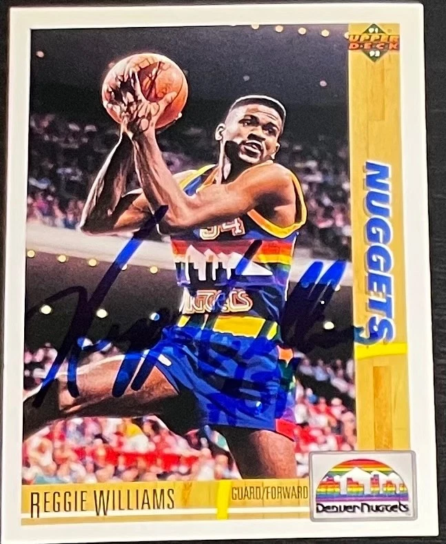 1991-92 Upper Deck #206 Reggie Williams Denver Nuggets Autographed Card - Image 1 of 2