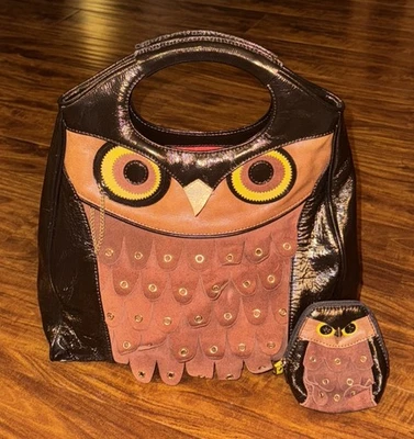 Kate Spade Maxamillion Owl Suede Leather Tote Purse with Matching Coin Purse - Image 1 of 4
