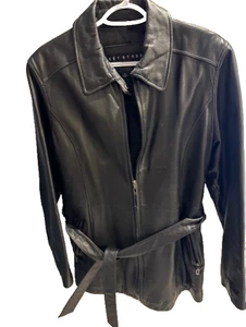 Chaqueta de Cuero Fleet Street De Colección Talla Med Etiqueta Roja Negra Manga Larga Envío Gratis - Imagen 1 de 5