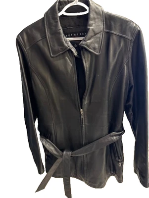 Chaqueta de Cuero Fleet Street De Colección Talla Med Etiqueta Roja Negra Manga Larga Envío Gratis Foto 1 de 4