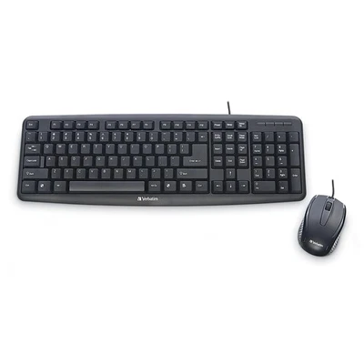 Verbatim Slimline USB Corded Keyboard and Mouse Combo Home Office Set - Image 1 of 4