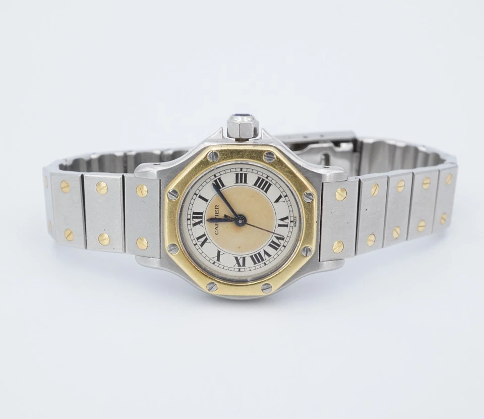 Cartier Santos Octagon 18k Gold Stainless Steel Watch 60044 25mm Automatic W119 - Image 1 of 4