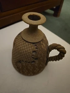 Vntge Don McWhorter Studio Pottery Stoneware Oil Lamp W/Snakeskin Handle Signed - Bild 1 von 4