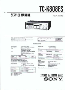 Sony Service Manual für TC -K 808 ES Copy - Bild 1 von 1