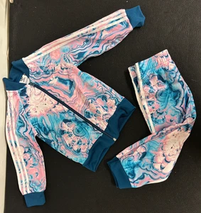 Adidas Marbled Girl 3T 2-Piece Track Suit - Picture 1 of 7