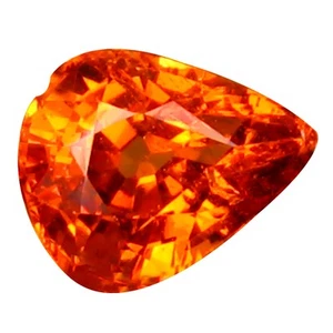 1,38 ct Fünfstern Birnenschliff (7 x 6 mm) Namibia Fanta Orange Spessartin Edelstein - Bild 1 von 1