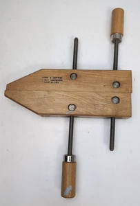 Vintage BRINK & COTTON - 10" Adjustable Parallel Handscrew Wooden Wood Clamp - Picture 1 of 6