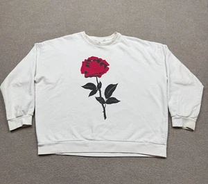 Carhartt x Perks And Mini Womens Sweatshirt White Medium M Crop Rose Sweater - Picture 1 of 14