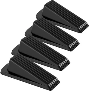 4 Pack Door Stoppers Stop Bottom Door Rubber Stay Wedge Sturdy Floor 1.2" tall - Picture 1 of 7