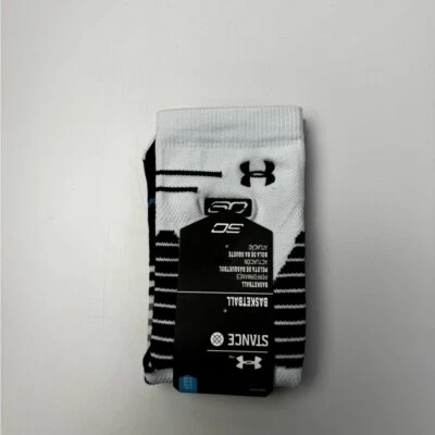 Calcetines Under Armour Stance Dri Fit Crew Para Hombre Grandes 9-11 Negro Blanco Rayas Nuevos Foto 1 de 2