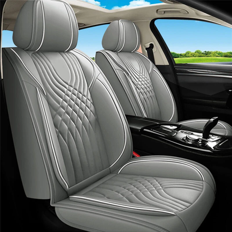 For Chevrolet Full Set Car Seat Covers Leather 5 Seats Front Rear Protector Pads - Image 1 of 4