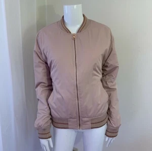 American Eagle Womens Medium Bomber Jacket Rose Gold Pink - Picture 1 of 14