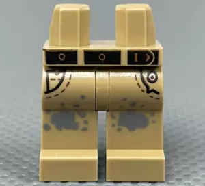 LEGO minifigure marrone scuro fianchi e gambe cintura nera bluastra grigio scuro macchie sporcizia - Foto 1 di 6