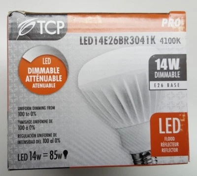(5) TCP LED14E26BR3041K 14 Watt LED BR30 4100K Light Bulb - Image 1 of 4