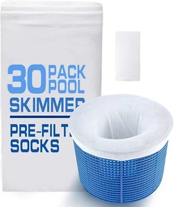 30-Pack Swimming Pool Filter Skimmer Socks for Inground & Above Ground Pool - Picture 1 of 6