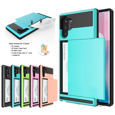 Samsung Galaxy Note 10 Plus 10 Pro Wallet Case Card Slot Hybrid Armor Cover - Image 1 of 4