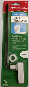 FLUIDMASTER Easy Install Universal Bendable Arm White Toilet Tank Lever #680 - Picture 1 of 2