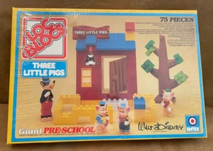 Three Little Pigs NEW Loc Blocs Walt Sealed New Vintage Preschool set 1980s figs - Picture 1 of 4