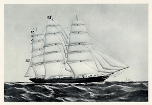 1865 China Tea Clipper MAITLAND, 1925 vintage nautical print Tall Ships - Picture 1 of 3