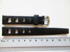 16 MM Black rubber oval pinhole perforated L/34/16S diver N.O.S 1960s watch band
