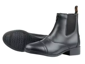 Dublin Foundation Zip Front Leather Paddock Horse Riding Boots for Kids, Black - Picture 1 of 3