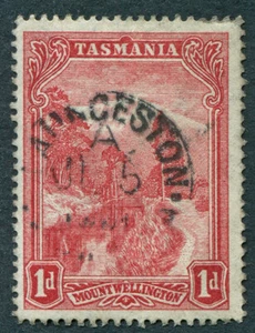 TASMANIA 1899 1d bright lake SG230 used NG Mount Wellington LAUNCESTON j #A05 - Picture 1 of 1