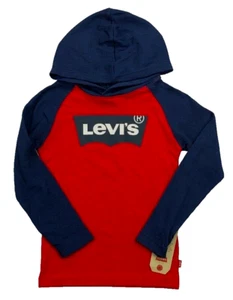 Levi's Long-Sleeved Hooded T-Shirt Shirt with Waffle (Big Boys XL) Red/Blue NWT - Picture 1 of 2