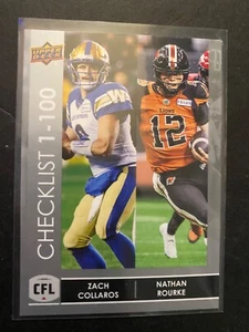Zach Collaros & Nathan Rourke- 2022 UD CFL "Checklist" Card #199 - Picture 1 of 2