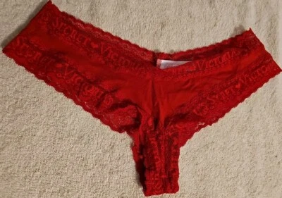  Victoria's Secret De Colección 2011 Lencería Algodón Encaje Cheeky Panty Pequeño Foto 1 de 4