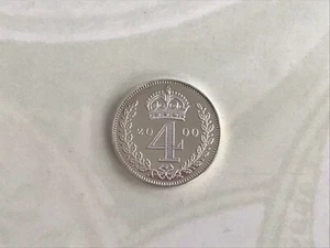 2000 Maundy Four 4 Pence 4D Elizabeth II Silver Proof 925) 1.88g 18 mm KM# 902 - Picture 1 of 3