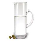 (D) Handcrafted 'Celebrate' Lead Free Glass Large Pitcher 48 Oz with Handle