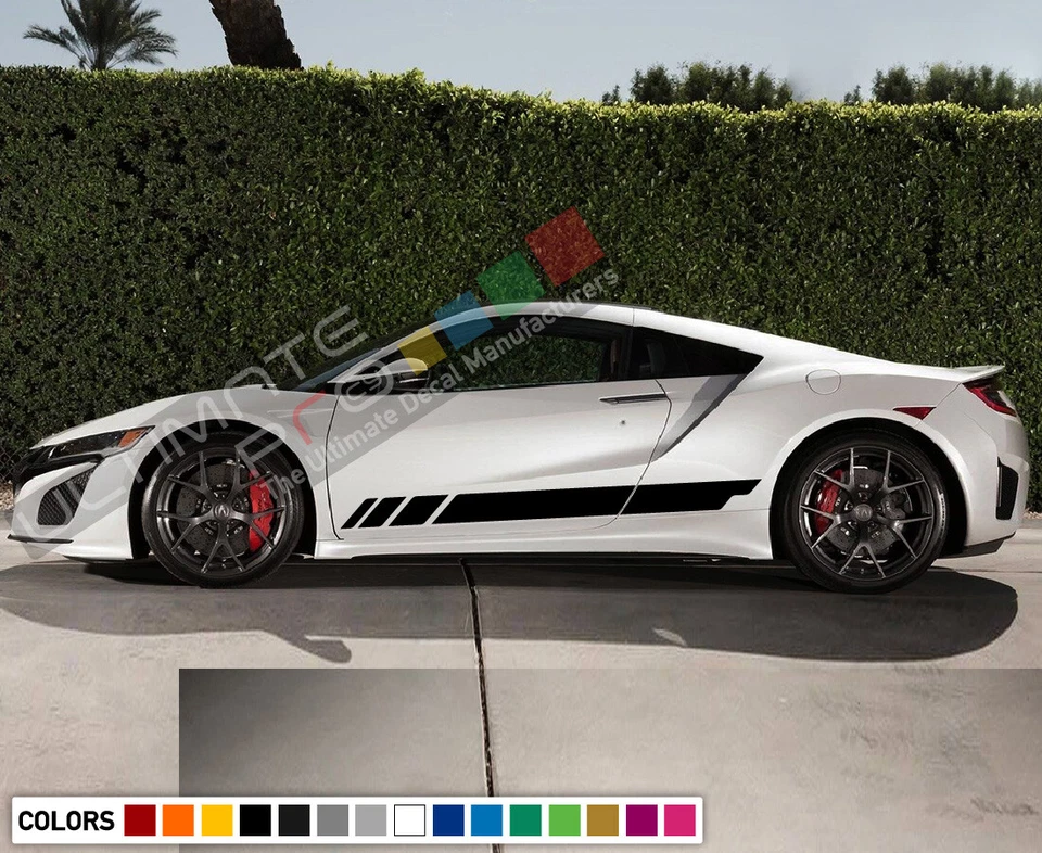 Juego de calcomanías adhesivas rayas para piezas de panel de carrocería Acura NSX carrera de resistencia 2018 2019 Foto 1 de 4