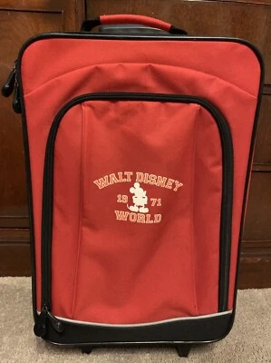 Walt Disney World 1971 Mickey Mouse 2-piece Rolling Suitcase Kids Overnight - Image 1 of 4