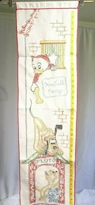 New Retro 1977 Disney Handmade Embroidered Children Growth Chart / 10 1/2" x 37" - Picture 1 of 12