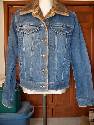 MARVIN RICHARDS, CHAQUETA/ABRIGO DENIM AZUL CON FORRO Y RIBETE DE PIEL SINTÉTICA, TALLA M Foto 1 de 4