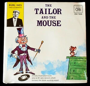 THE TAILOR AND THE MOUSE W / BOOK-BURL IVES-CHILDREN'S STORY-1977-SEALED 45 RPM - Picture 1 of 5