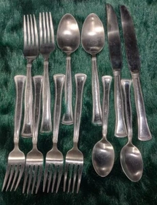 Mikasa Gourmet Basics Chadwick Bead Flatware Lot 12 Pc - Picture 1 of 2