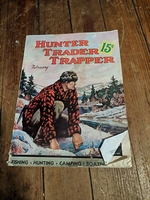 HUNTER TRADER TRAPPER FEBRUARY MAGIZINE VTG RARE AD SPORTS SPORTSMAN - Image 1 of 4