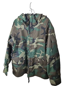 US Military ECWCS Cold Weather Woodland Camo Goretex Jacket Parka Large - Picture 1 of 18