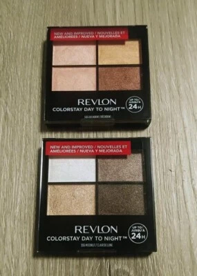 2 Revlon Colorstay Day to Night Eyeshadow Quad #505 Decadent 555 Moonlit Nude - Image 1 of 4
