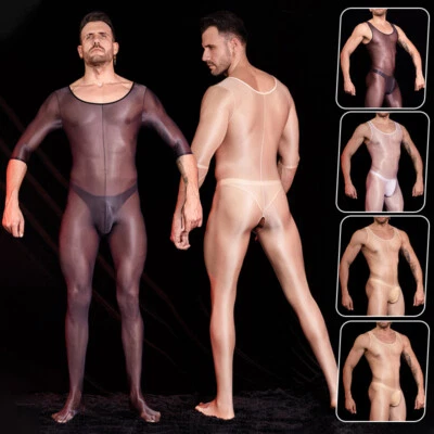 Mono Brillante Brillante de Una Pieza Body Mono Hombres Fitness Leotardos Para Hombres Foto 1 de 4
