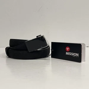 MISSION BELT Kid Obsidion Pitch Black 1" Canvas 30MM Ratchet Buckle Size S 24-26 - Picture 1 of 7
