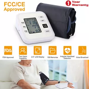 Automatic Upper Arm Blood Pressure Monitor Home 2.8" LCD Pulse Voice Broadcast - Picture 1 of 12