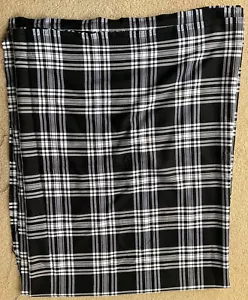 Vintage Check Fabric Material Black White 60” x 90” Remnant Skirt Dress Trousers - Picture 1 of 5