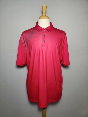 Grand Slam Performance Men's Short Sleeve Pink Polo Patterned Shoulders Size XL. - Image 1 of 4