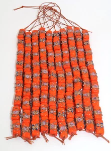 10 Strands Lamp Work Glass Beads, brick shape Wedding Cake Beads Orange. - Picture 1 of 1