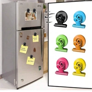 1-10 X EXTRA STRONG MAGNETIC BULLDOG CLIPS FRIDGE MAGNET MEMO PAPER HOLDER CLAMP - Picture 1 of 16